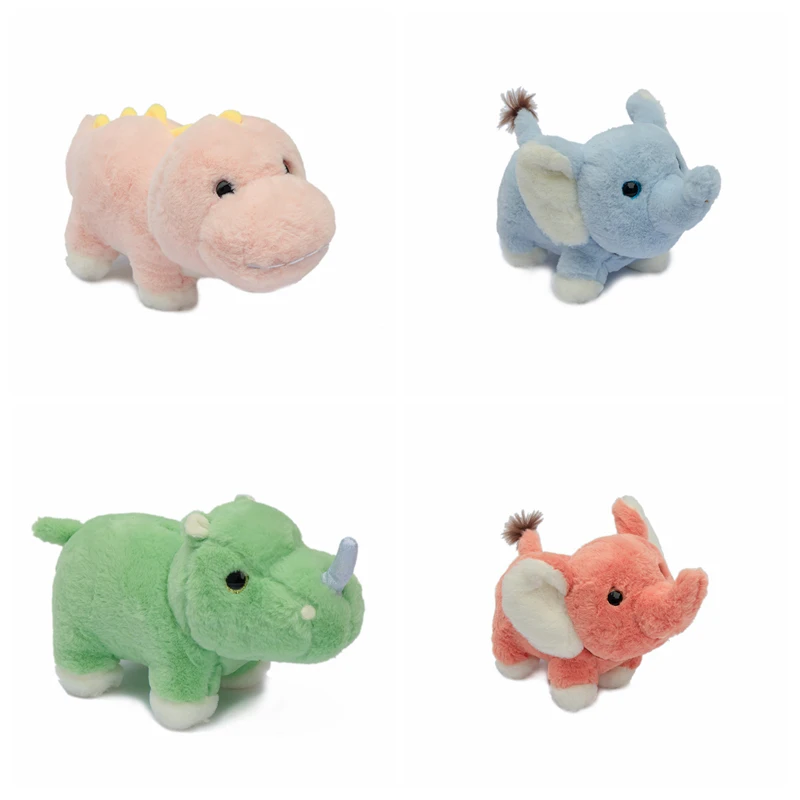 

1pc 30cm Kawaii Baby Appease Dolls Stuffed Lovely Animal Plush Toys Soft Elephant Dinosaur Hippo Toys for Girl Birthday Gift