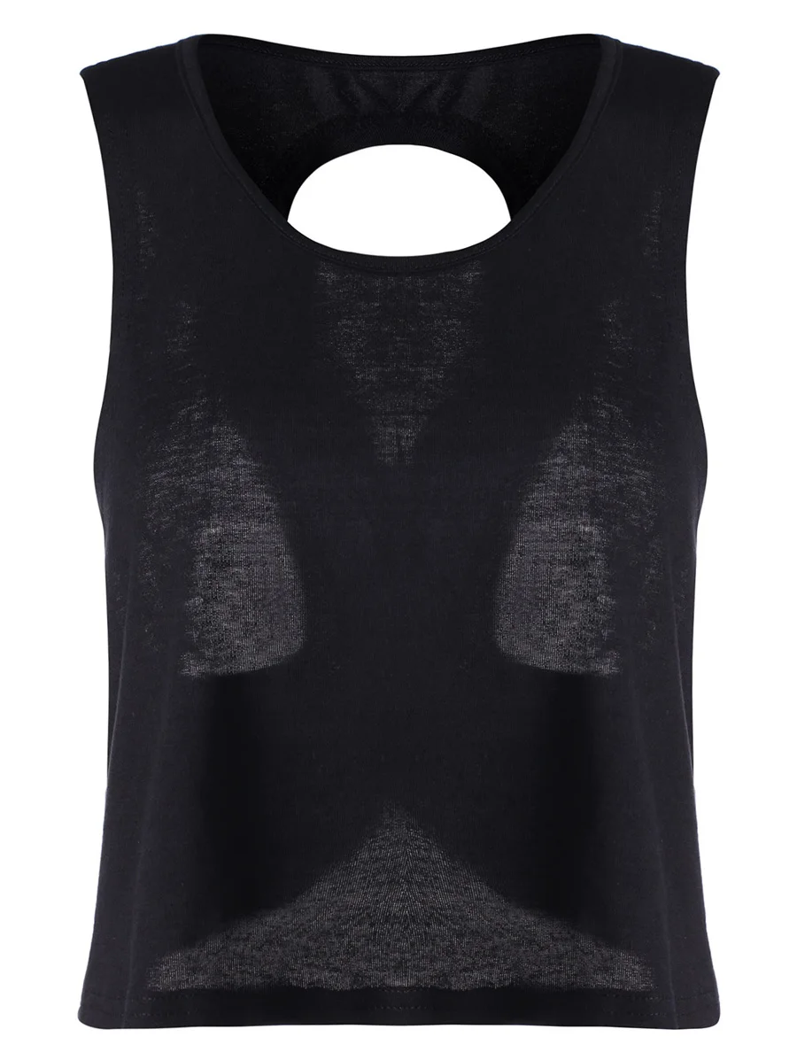 Gladiolus 2018 Tank Top Women Cross Hollow Out Backless Sexy Black Gray Crop Top Women T-Shirt Casual Ladies Loose Tanks Tops  (17)