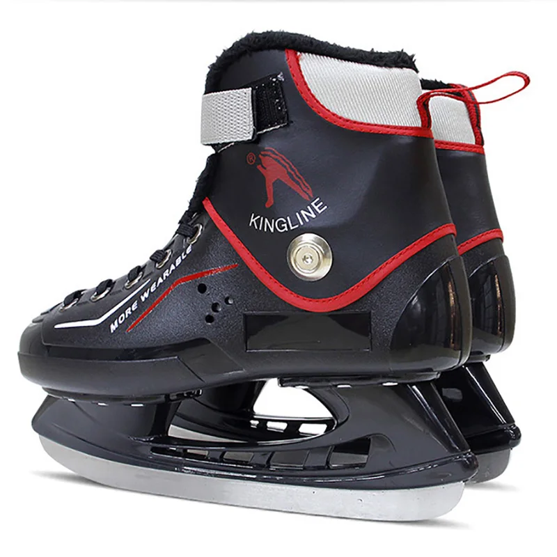 الشتاء الكبار المهنية الحرارية رشاقته الجليد أحذية التزلج على الجليد مع الجليد هوكي شفرة سرعة التزلج الدافئة مريحة المبتدئين