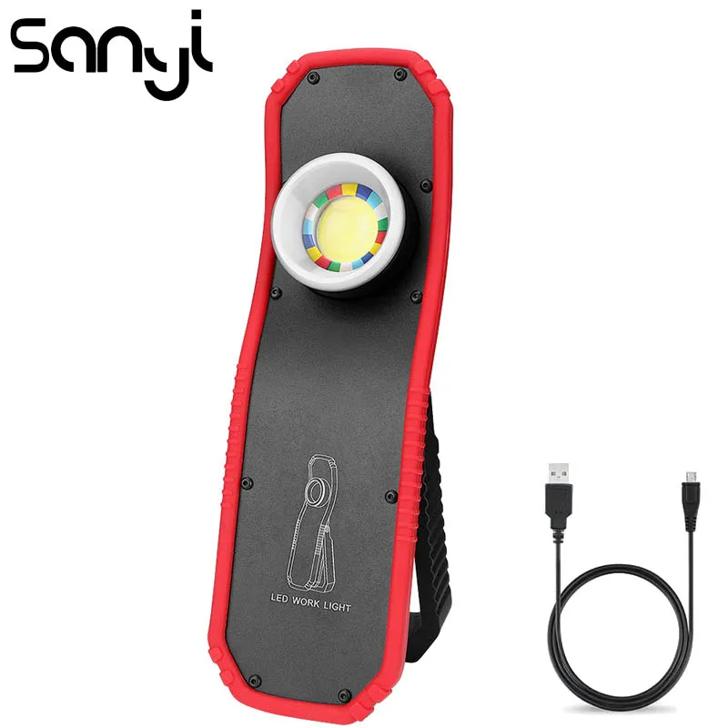 

SANYI COB LED Mini Portable Lighting USB Recharging Built-in Battery Flashlight Torch Magnetic Camping Lamp 3800 LM