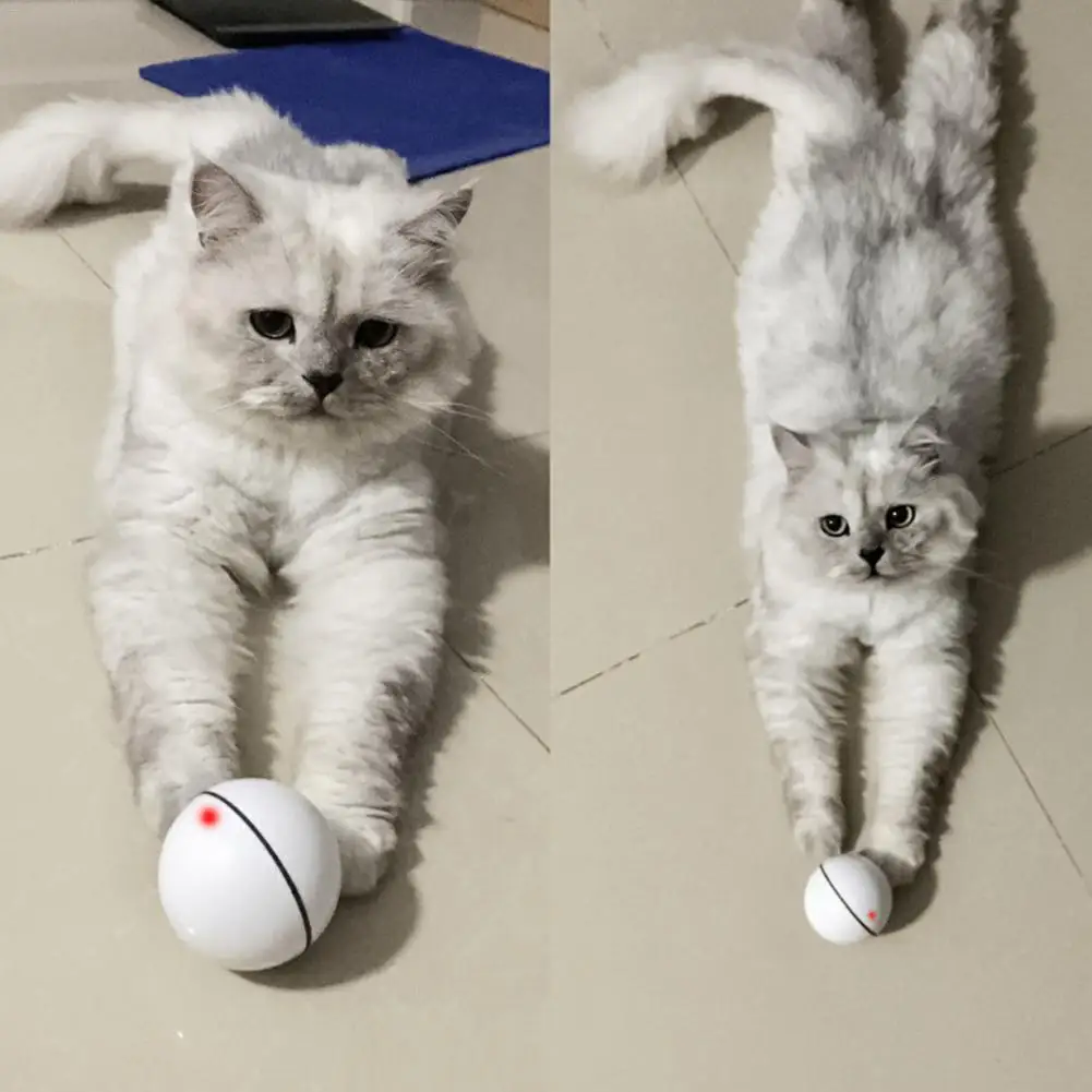 noroomaknet New Arrival Pet Cat Toy LED Light Ball USB Charging Smart Funny Cat Toy Automatic Rolling Ball Cat Training Toys