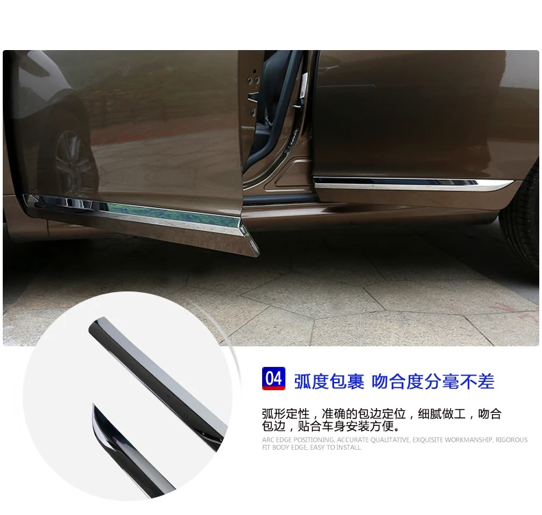

For VOLVO XC60 2009 2010 2011 2012 2013 2014 2015 Chrome ABS Corpo Side Door Modanatura 4 pz