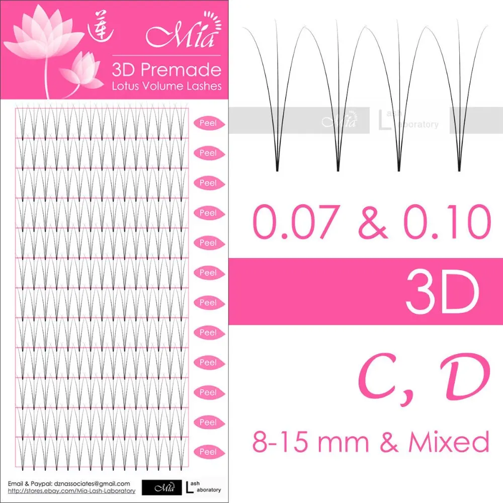 [Мужланов 3D. 10. 07 C/D 8-15 мм/Mix Длина] 3D вентилятор русские объемные ресницы эффективно готовых полу постоянная ресница волос для наращивания