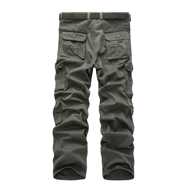 2018 Casual Multi Pocket Cargo Pants Men Cotton Zipper Fly Military Pants Tactical Pants Male Large Size 40 Tooling Trousers