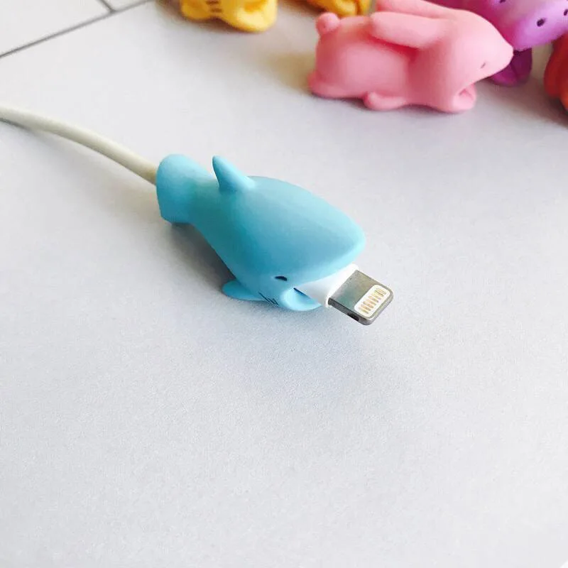 Милые животные зарядное устройство кабель передачи данных Шнур протектор для iPhone 7 Plus 8 6 USB Силиконовый Мультфильм кабель передачи данных линия протектор зарядки