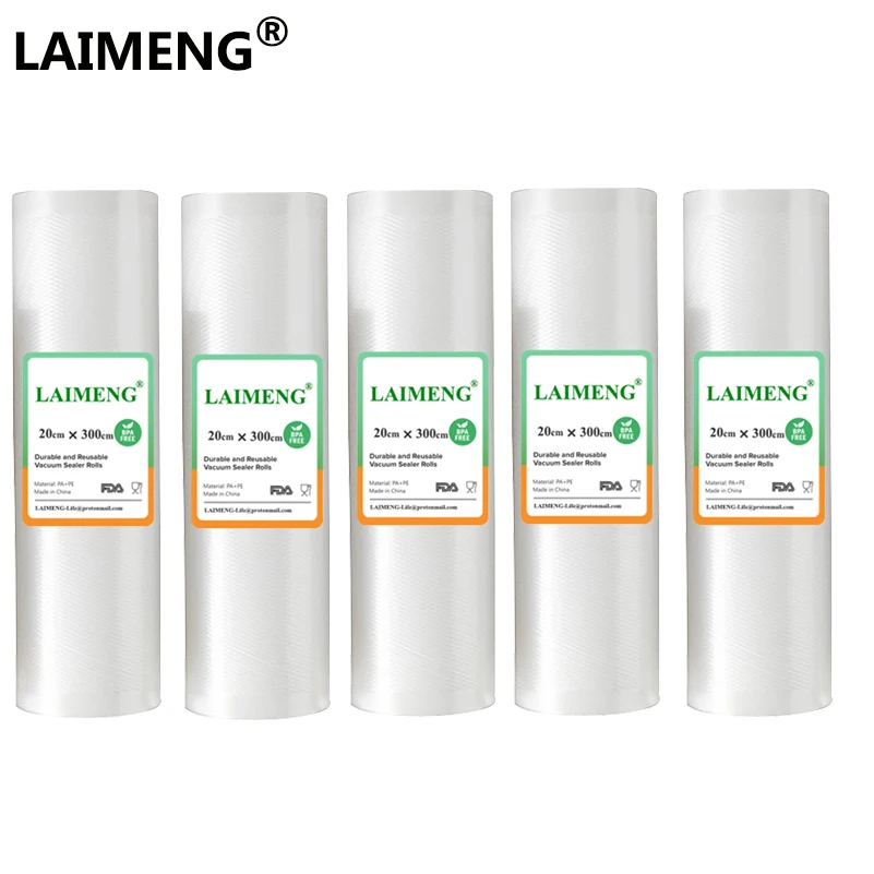 Buy Vacuum Sealer Bags 5 Rolls 20*300cm Good Quality Textured Vacuum Packer