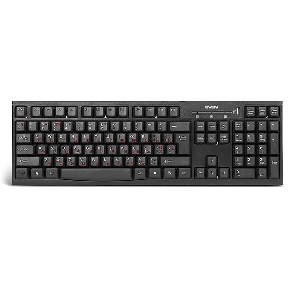 

Клавиатура SVEN Standard 304 USB+HUB чёрная (104кл, USB-hub)