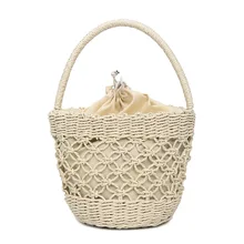 Для женщин сумки из натуральной кожи ручной работы плетеная солома сумка большой вместимости, летняя пляжная сумка вечерние OH66