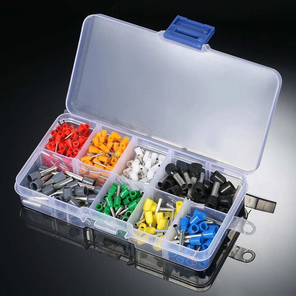 

400PCS Wire Copper Crimp Connector Insulated Cord Pin End Terminals AWG22-10 Electrical Wire Connector terminal Set