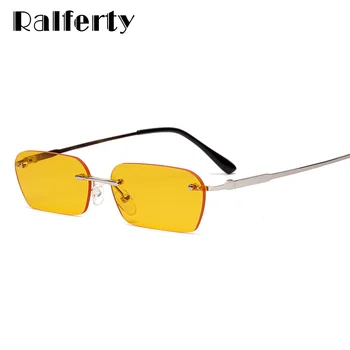 

Ralferty Women's Glasses Small Rimless Sun Glasses 2019 Retro Fashion Ladies Square Sunglasses Shades lunette soleil femme W0109
