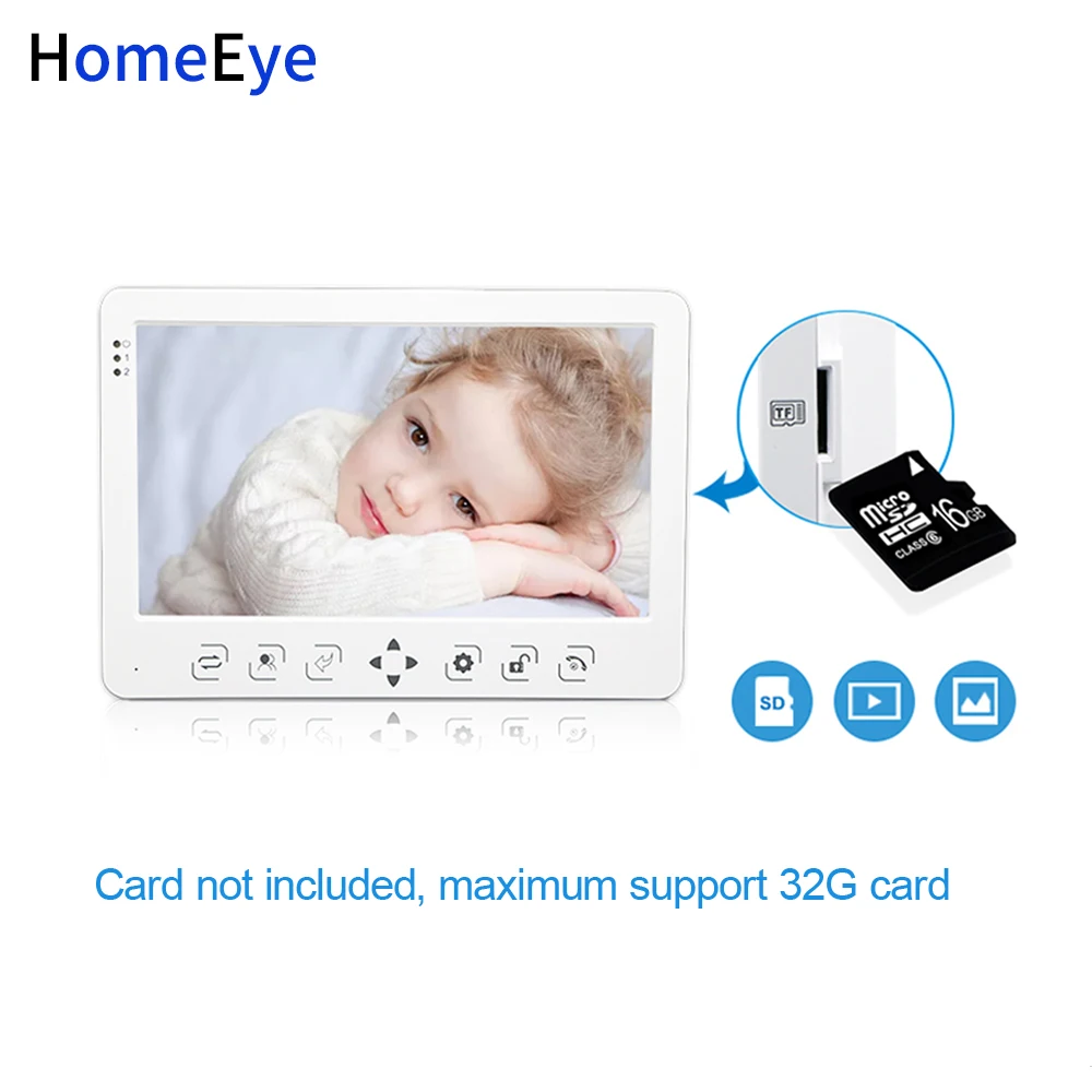 HomeEye 10 ''Видео дверной телефон видеодомофон дверной звонок 2-4 Домашняя Система доступа голосовое сообщение испанское меню видео запись разблокировка двери