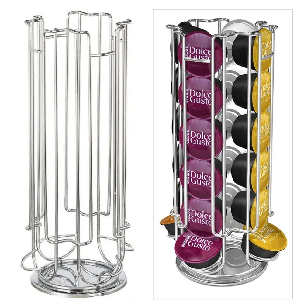 Hot Home Solutions Revolving Rotating 24 Capsule Coffee Pod Holder