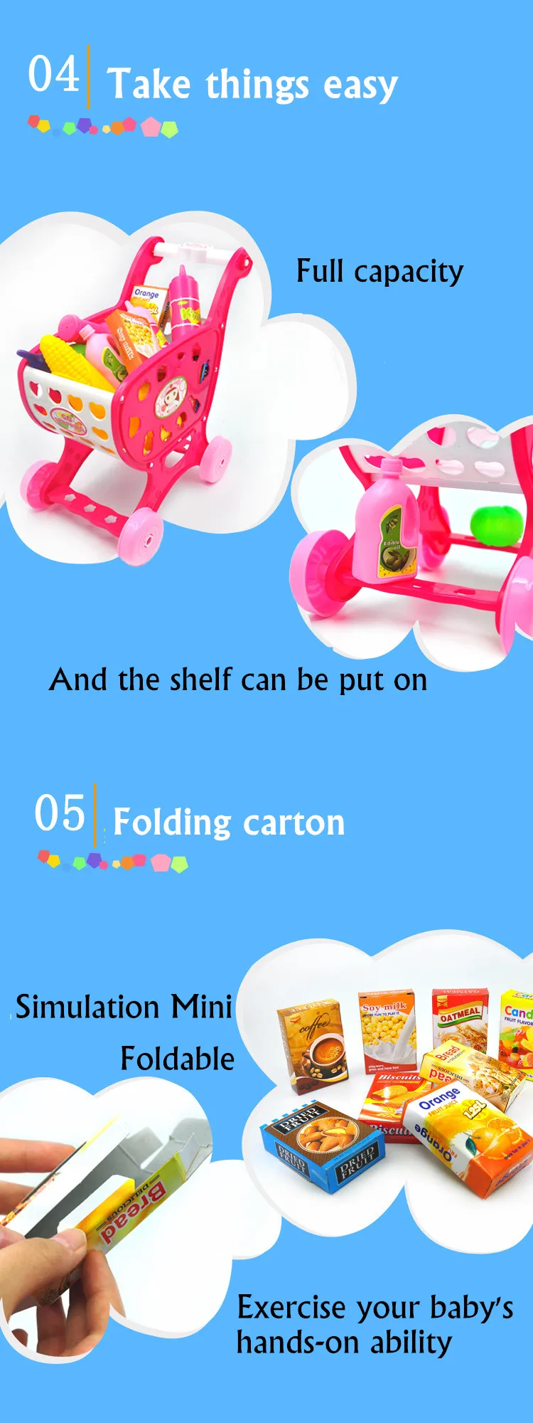 Mylitdear мини-корзина с Еда игрушка дочки набор складной моделирование корзину дети Ролевые игры игрушки в коробке