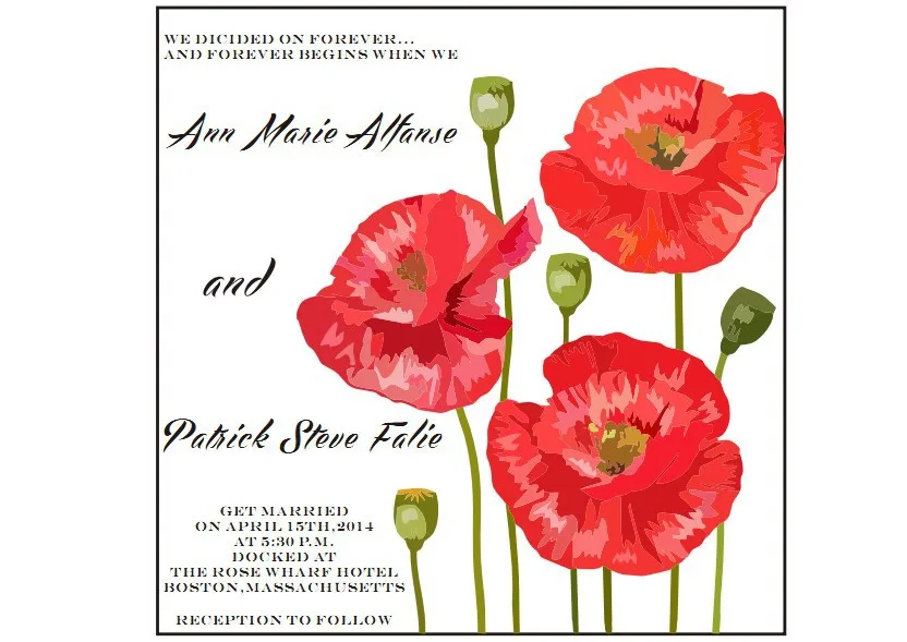 Invitations Paperfish Designs Poppies Wedding Invitations