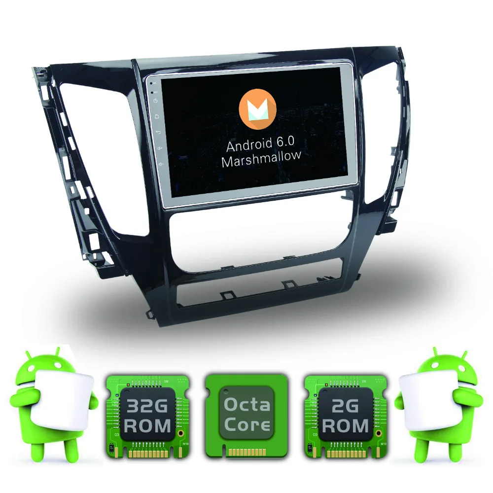 Dasaita 9 &quotAndroid 6 0 автомобиль gps плеер для Mitsubishi Pajero Sport 2017 с Octa core 2 ГБ Ram Авто радио
