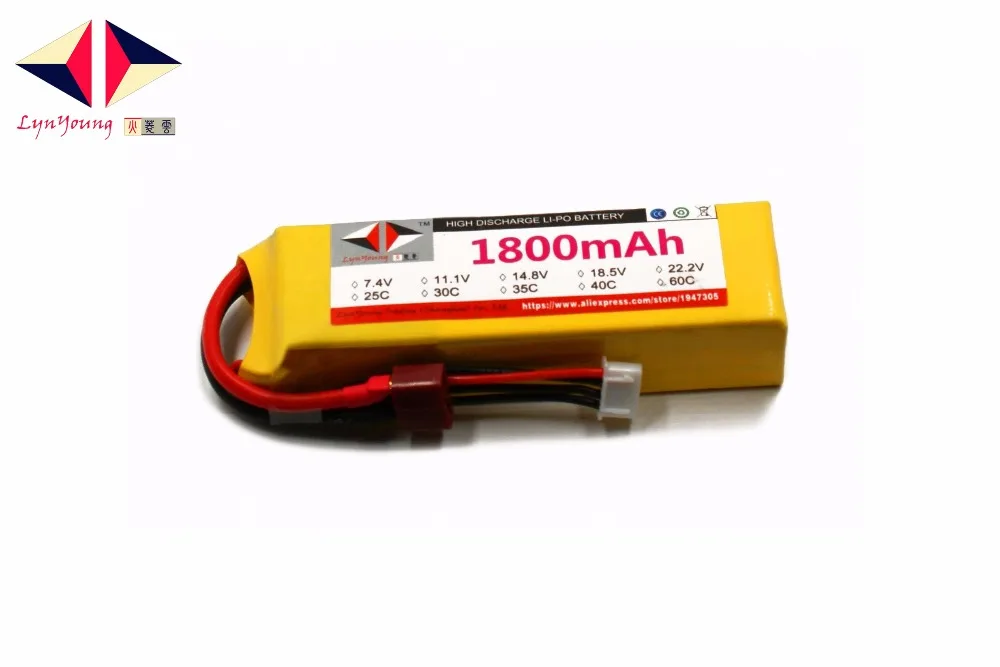 Lynyoung 3 S rc Lipo аккумулятор 11,1 В 25C 1800 мАч для RC Quadcopter Вертолет Drone автомобиля
