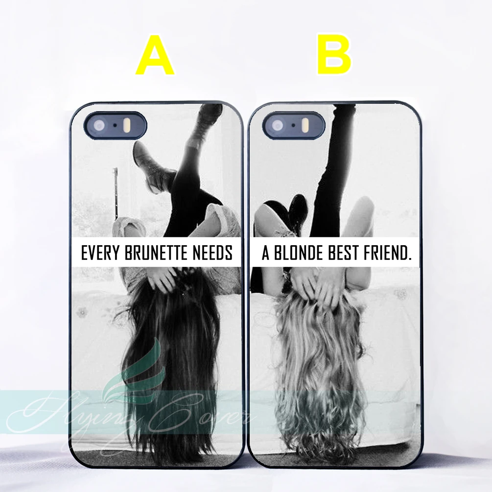 Brunette Blonde Best Friend BFF Couple Cases for iPhone X