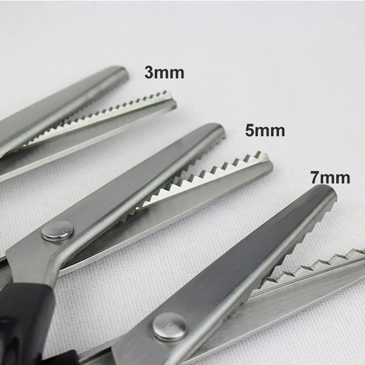 

Professional Dressmaking Serrated scissors Pinking Shears 3 5 7mm Fabric Decor Edge Sewing Scissors Paper Craft ZigZag FL00004