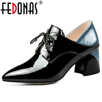 

FEDONAS Fashion Brand Women Thick High Heels Spring Summer Shoes Woman Corss-tied Pointed Toe Office Pumps Ladies Party Shoes