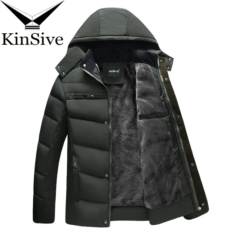 

Thick Warm Winter Jacket Men Overcoat Jackets Detachable Hat Windbreaker Outerwear Wool Liner Coats Down Parkas For Men Clothes
