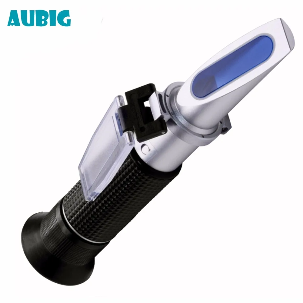 AUBIG 4 In 1 Automotive Antifreez Refractometer Freezing Point Urea Adblue Battery Fluid Glass Water Tester Meter ATC Tool & Box |
