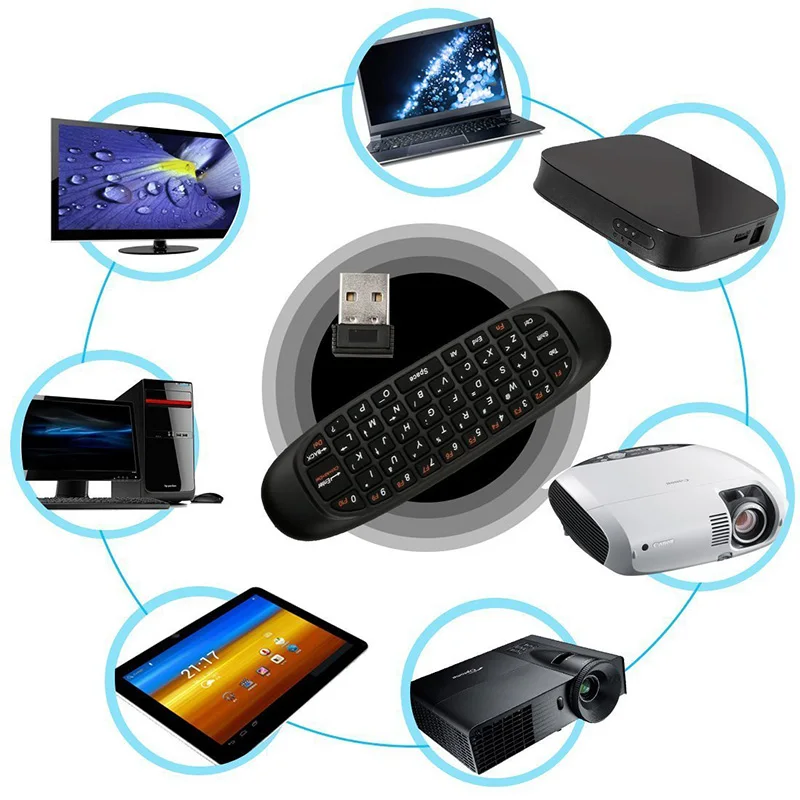 2,4 ГГц беспроводной гироскоп Fly Air mouse игровая клавиатура Android пульт дистанционного управления перезаряжаемая клавиатура для Smart tv Box ноутбука ПК