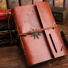 2019 Spiral Notebook Diary Notepad Vintage Pirate Anchors PU Leather Note Book Replaceable Stationery Gift Traveler Journal new diary notebook vintage pirate note book replaceable traveler notepad book leather cover kraft paper notebook