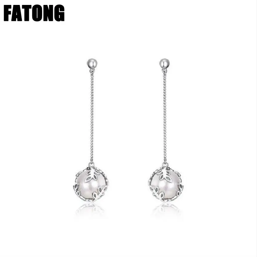 

New 925 sterling silver natural pearl Korean version of the earrings female J0382