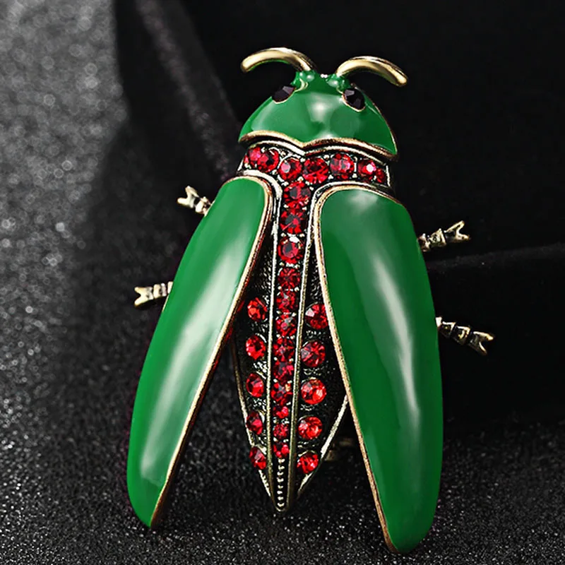 zlxgirl Zelená hmyzí brož pro ženy Pánské šperky Vánoční Hidžábové špendlíky a protahovací knoflíky Dámské smaltované špendlíky Brožové brašny Příslušenství