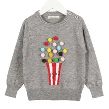 Campure/Новинка года; осенний свитер для маленьких девочек; Детские вязаные свитера с рисунком «попкорн» для девочек; детский вязаный свитер; пуловер для девочек