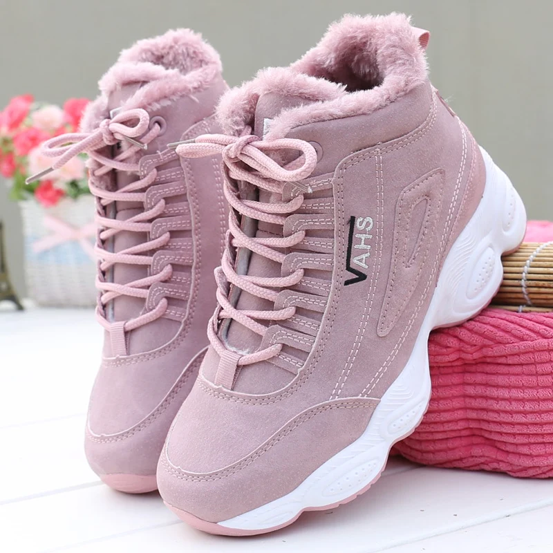 

YIDI New Winter warm Fur Shoe 2019 Women Casual shoes fashion leather dad Platform Chunky Sneakers Plush platform shoes