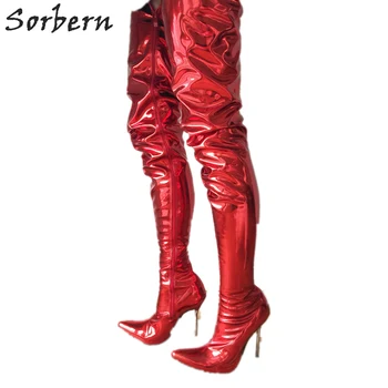 

Sorbern Sexy Crotch Thigh High Boots For Women 12Cm Stilettos Metal High Heel Booties Female Shoes Long Women Boots Tall Boots