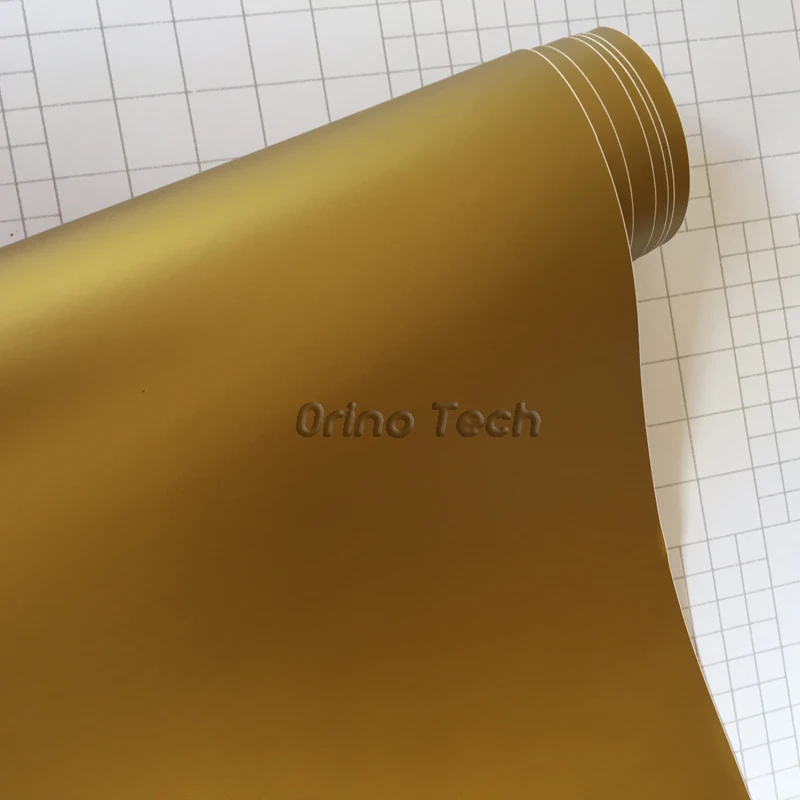 

PVC Adhesive Gold Golden Matte Vinyl Wrap Car Sticker Decal Bubble Free Air Release DIY Car Styling Wrapping