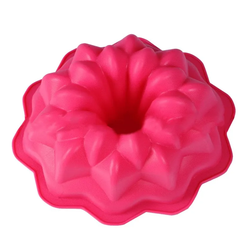 

Silicone Mold for big Cake Flower Crown shape pastry Baking Tools 3D Bread cake form Pizza Pan DIY birthday wedding