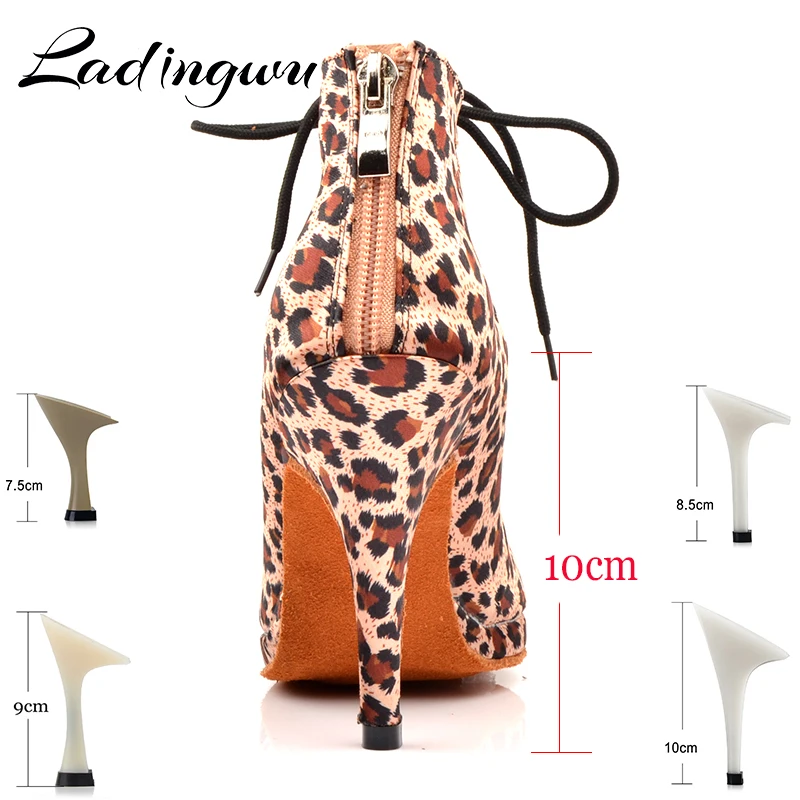 Ladingwu Platform Dance Boots Wide and narrow adjustment strap Latin Dance Shoes For Woman Ballroom
