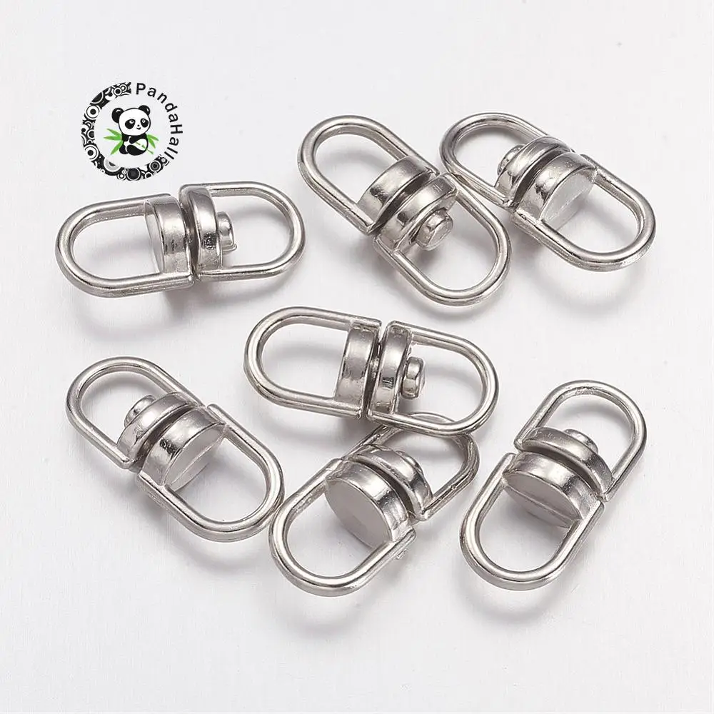 

100pcs Iron Double Eye Swivel Clasps, Swivel Snap Hook, for Needlework, 19.5x9x6mm