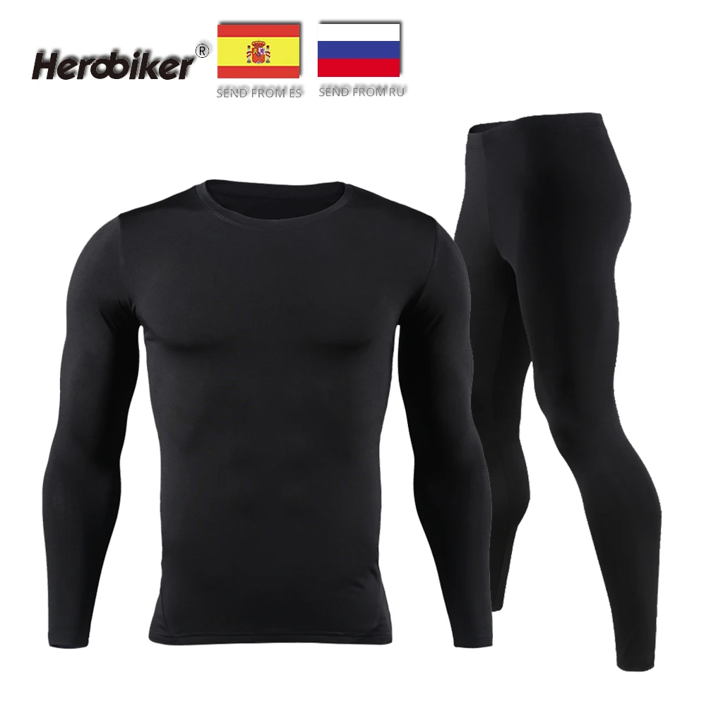 Комплект термобелья HEROBIKER для езды на мотоцикле мужские зимние теплые длинные