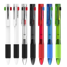 500 шт./лот шариковая ручка четыре цвета заправка клик действие пластиковая пользовательская рекламная ручка отпечаток логотип компании ручка