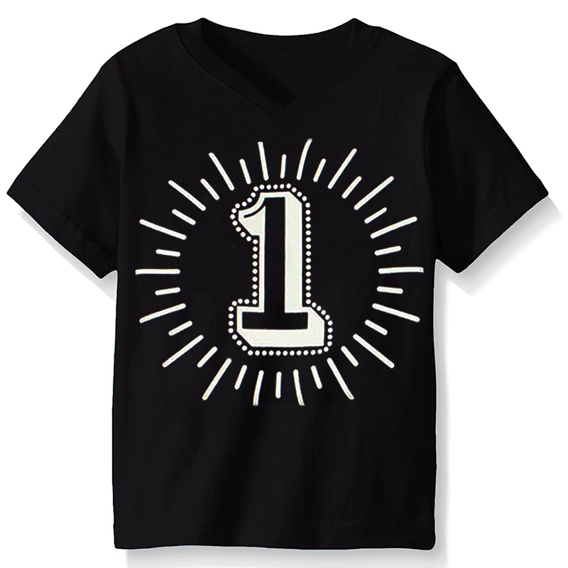 Рубашки для маленьких мальчиков и девочек, детская рубашка для мальчиков, летняя одежда для маленьких девочек, черные топы, футболка для дня рождения с надписью «I'm 1, 2, 3, 4»