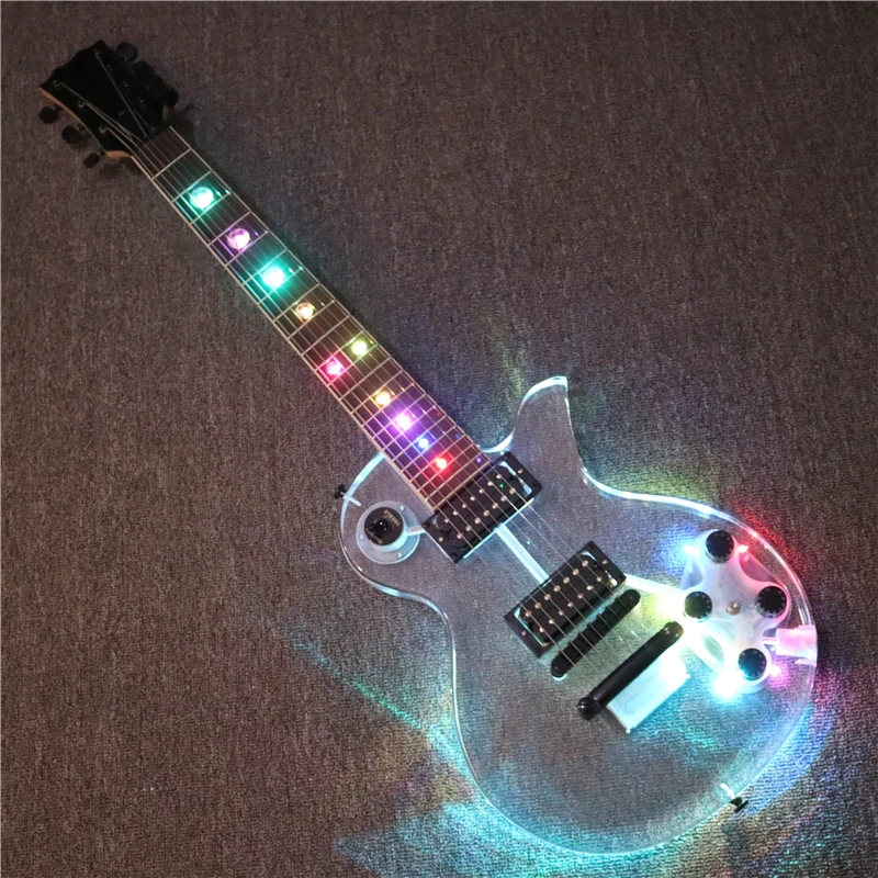 

Afanti Music 7 strings Acrylic Body Super Electric guitar with colorful Changing LED lights (PAG-108S)