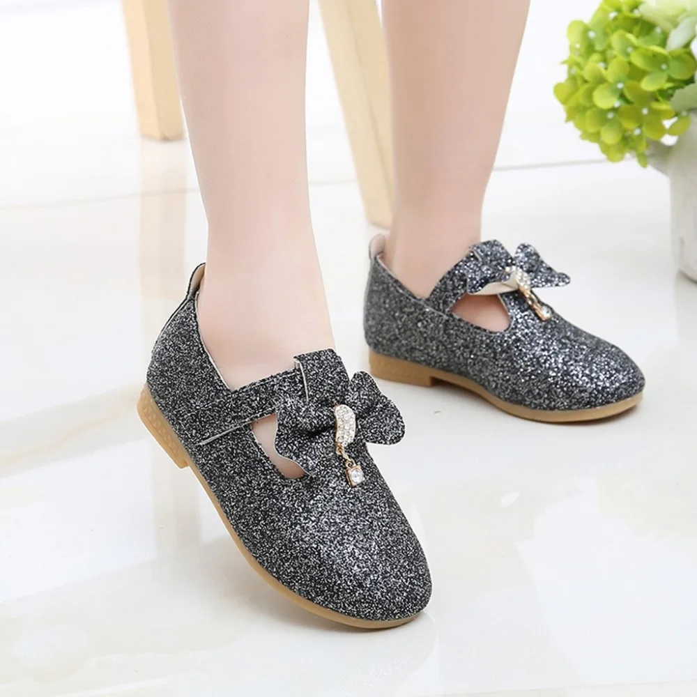 

Girls Modis Princess Shoes Infant Baby Girls Pendant Bowknot Crystal Bling Sequins Single Shoes Kids Copodenieve Hook&loop Shoes