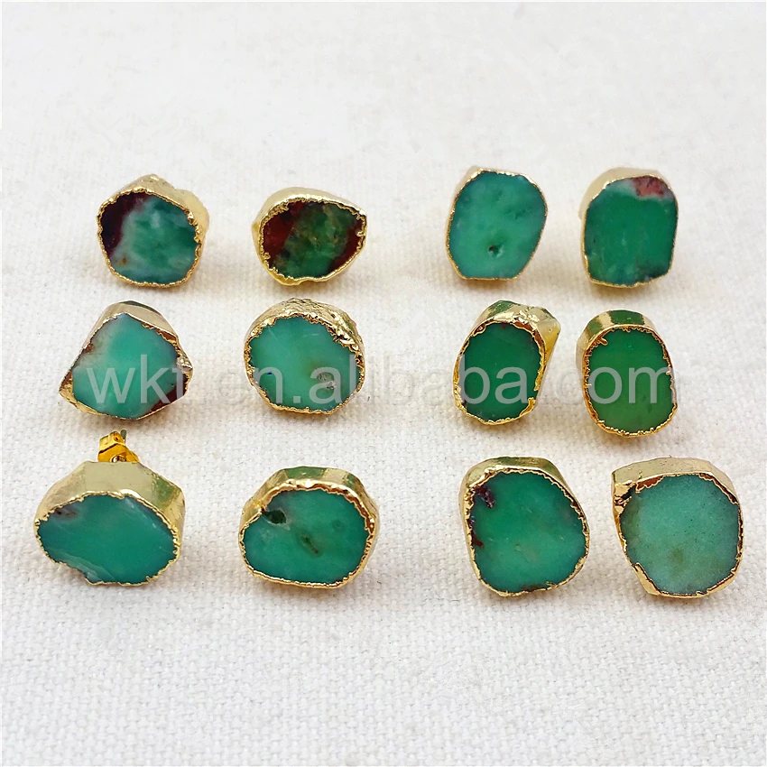 Us 35 55 10 Off Wt E263 5pcs Lot Natural Australia Chrysoprase Earrings Green Stone With 24k Gold Strim Unique Design Jewelry In Us 35 55 10 Off Wt E263 5pcs Lot Natural Australia Chrysoprase Earrings Green Stone With 24k Gold Strim Unique Design Jewelry In