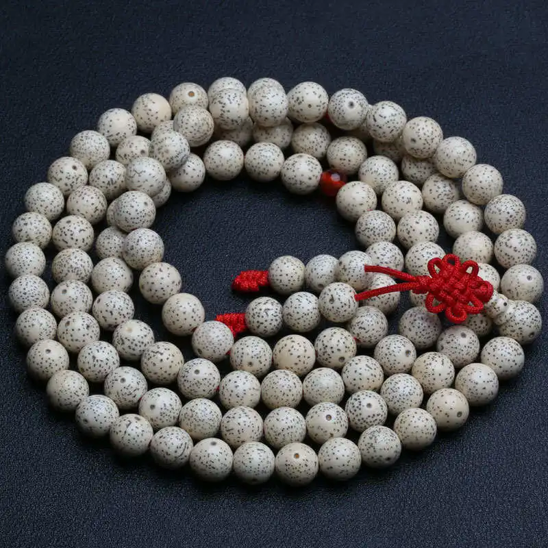 BRO968 буддийский 108 отбеленная белая звезда Луна Лотос Семена Бодхи Rosary 8 мм Йога