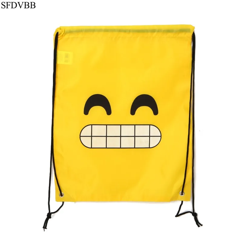 Emoji Drawstring Bags 12 Pack Cute Assorted Emoticon Party Favors