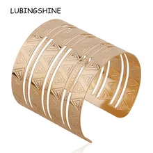 New Arrival Gold hollow out Woman Bracelets Geometric Patterns Bangles For Women Unique Bracelet Gift Bangles