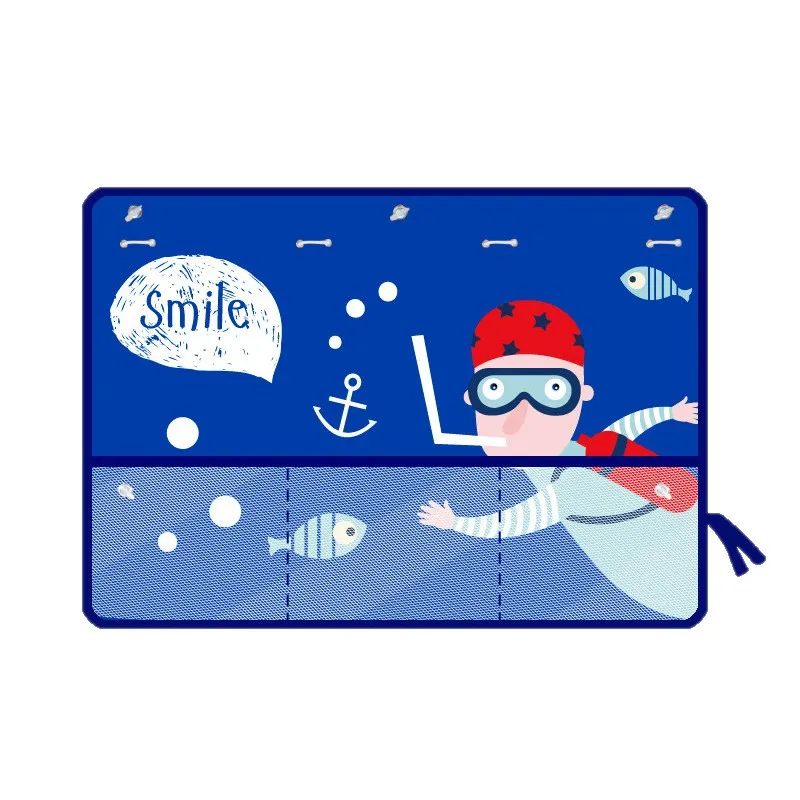 Обновленная сумка для хранения детская мультяшная печать Автомобильная Защитная занавеска солнцезащитные козырьки автомобильные аксессуары - Цвет: Синий