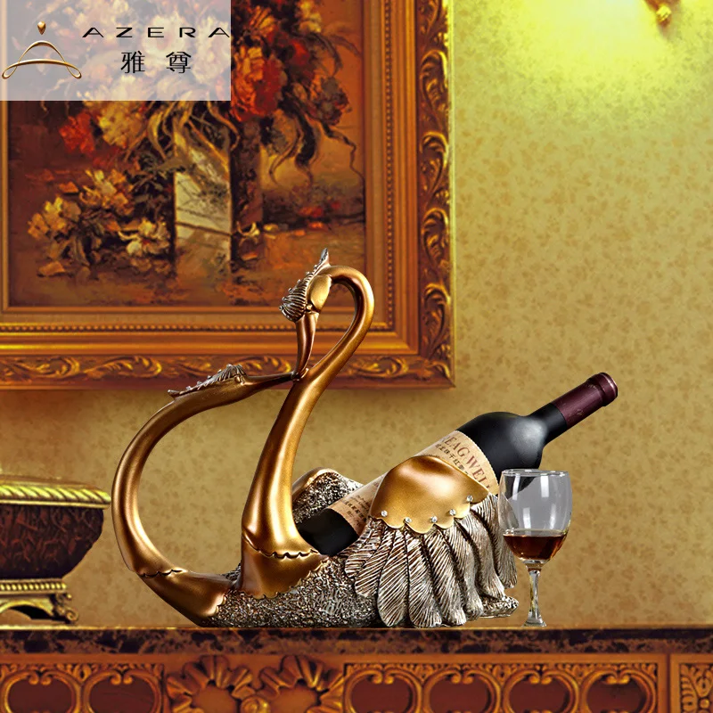 

vintage creative resin swan lovers red wine holders Wine cabinet home decor crafts room decoration objects living room ornaments