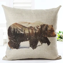 Животные медведь лес подушки Снежинка подушка с пейзажем Чехлы океан Стиль набор домашняя посуда подушка 45X45 см полиэстер