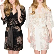 KLV женское кружевное платье для сна с ресницами, свадебное белье для невесты, эротическое кимоно