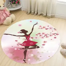 Креативный рисунок, мягкие ковры с принтом для девочек, Противоскользящие коврики для компьютерного стула, коврик для дома, детская комната, круглый ковер